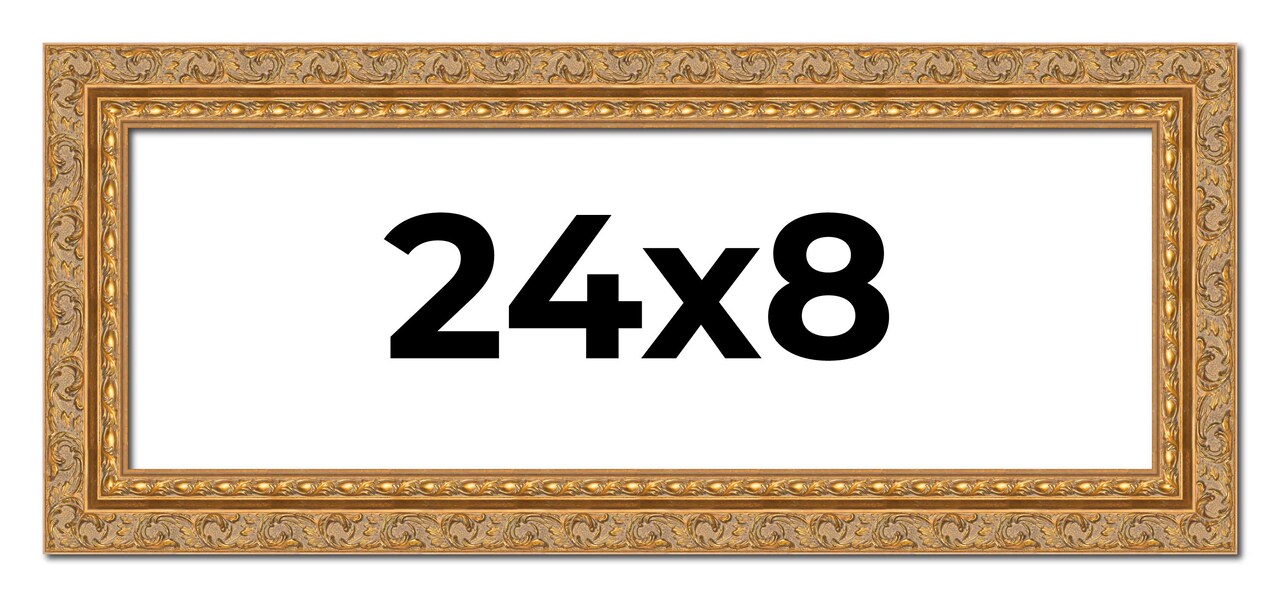Panoramic Contemporary Gold Picture Frame - UV Acrylic, Foam Board Backing, Hanging Hardware